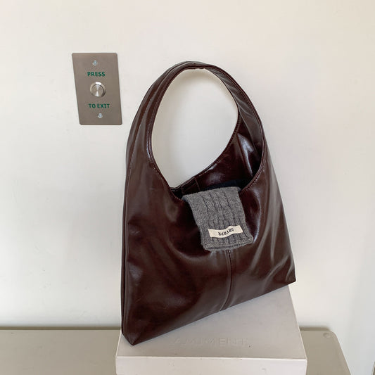 Zachte leren handtas met grote capaciteit voor dames