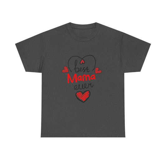 Beste mama ooit T-shirt – schattig hart-moederdag-T-shirt voor moeders