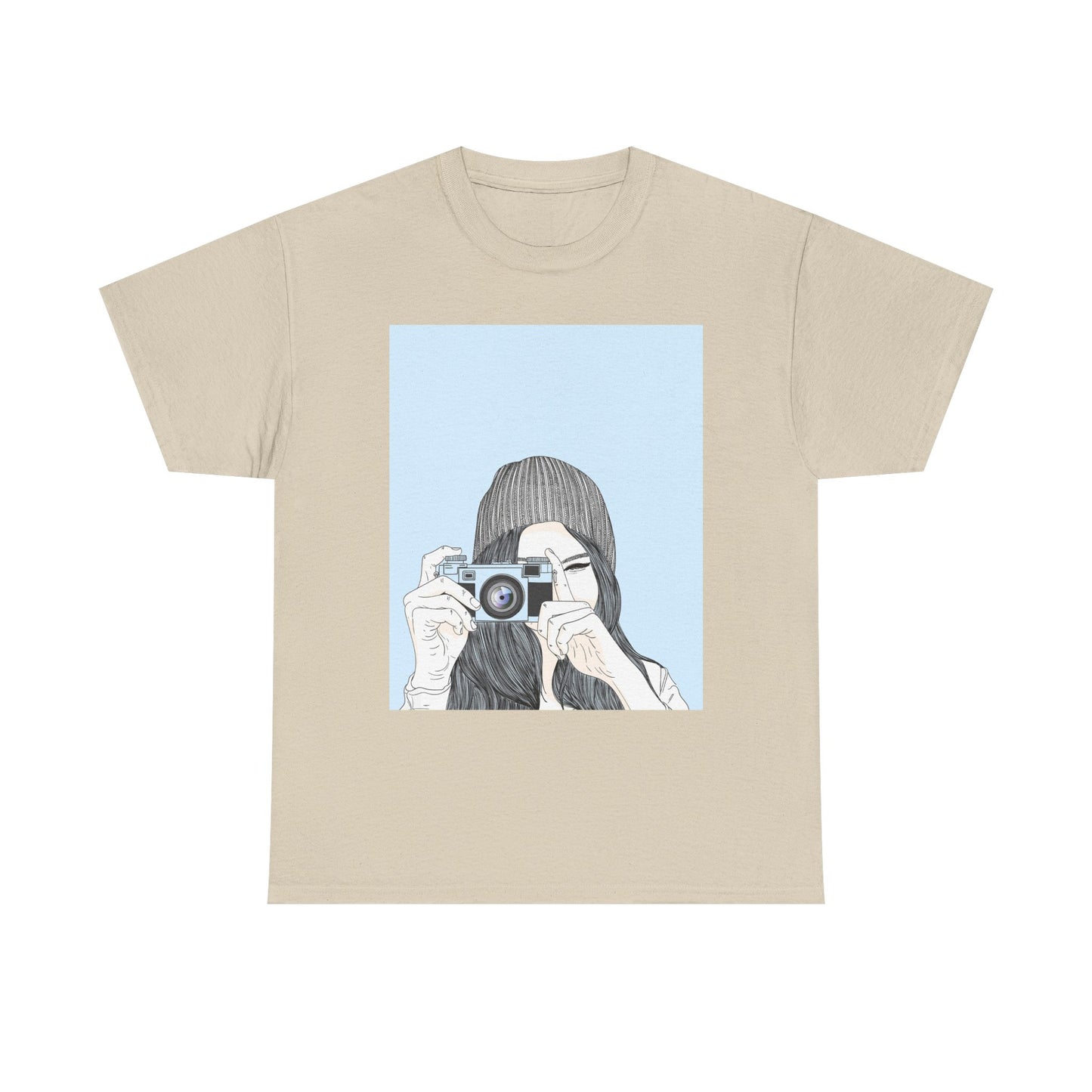 Fotografie Meisje Grafisch T-Shirt — Retro Camera Illustratie