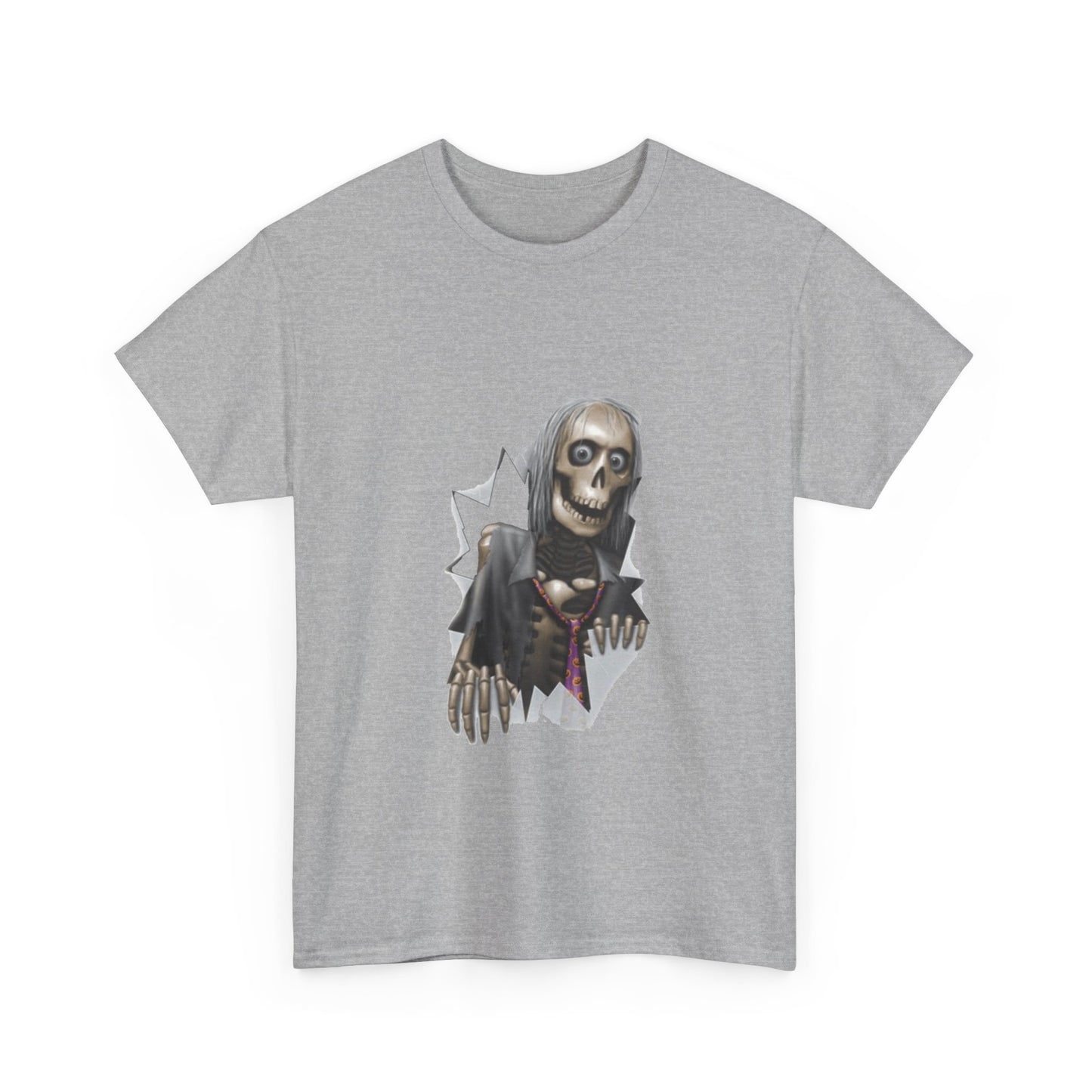 Skeleton Peeking Tee – Creepy Skull Graphic Halloween Shirt