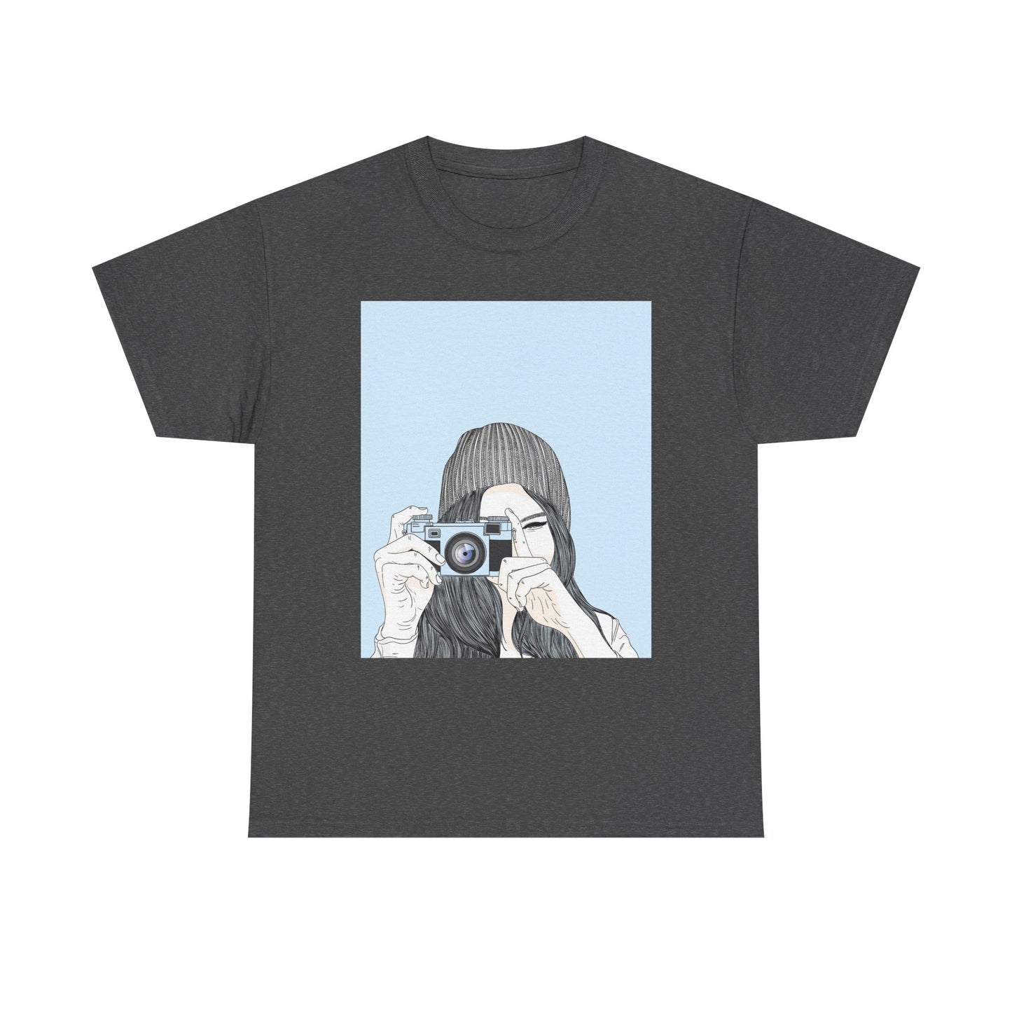Fotografie Meisje Grafisch T-Shirt — Retro Camera Illustratie
