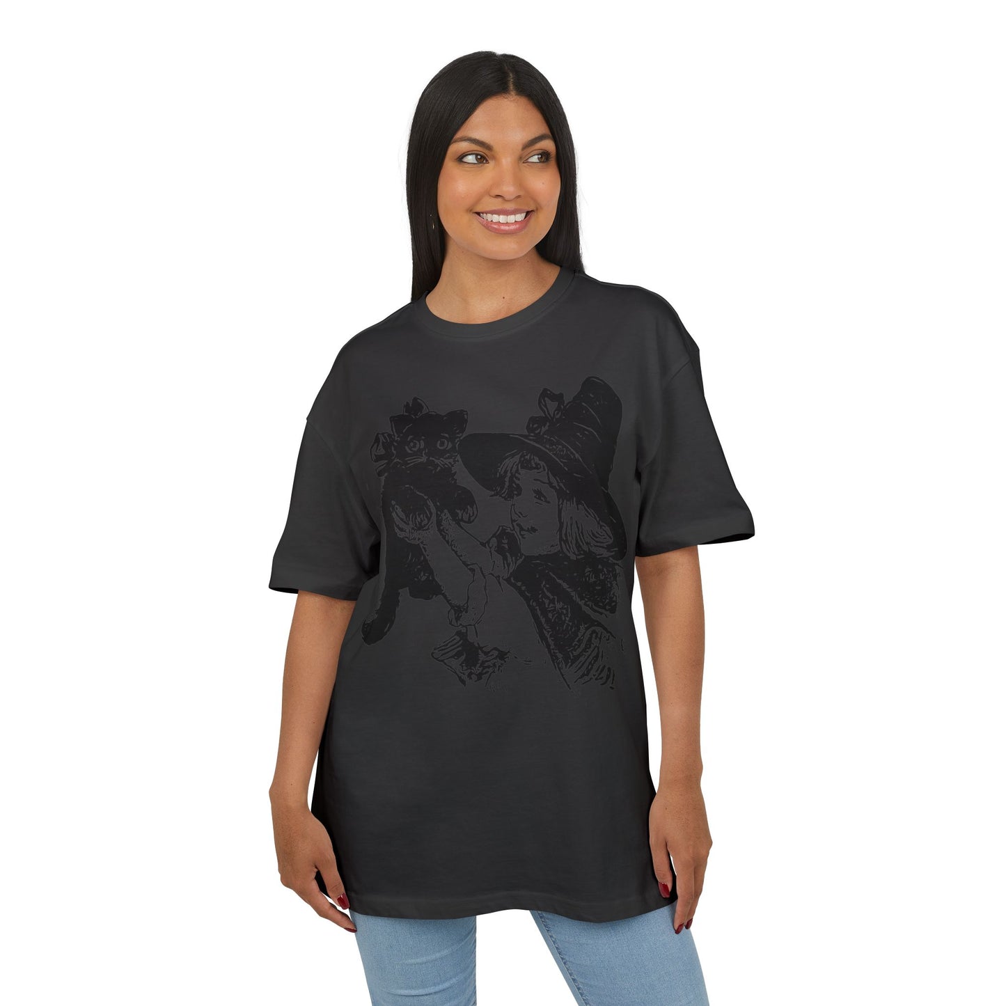 Witch Girl & Cat Illustration Tee