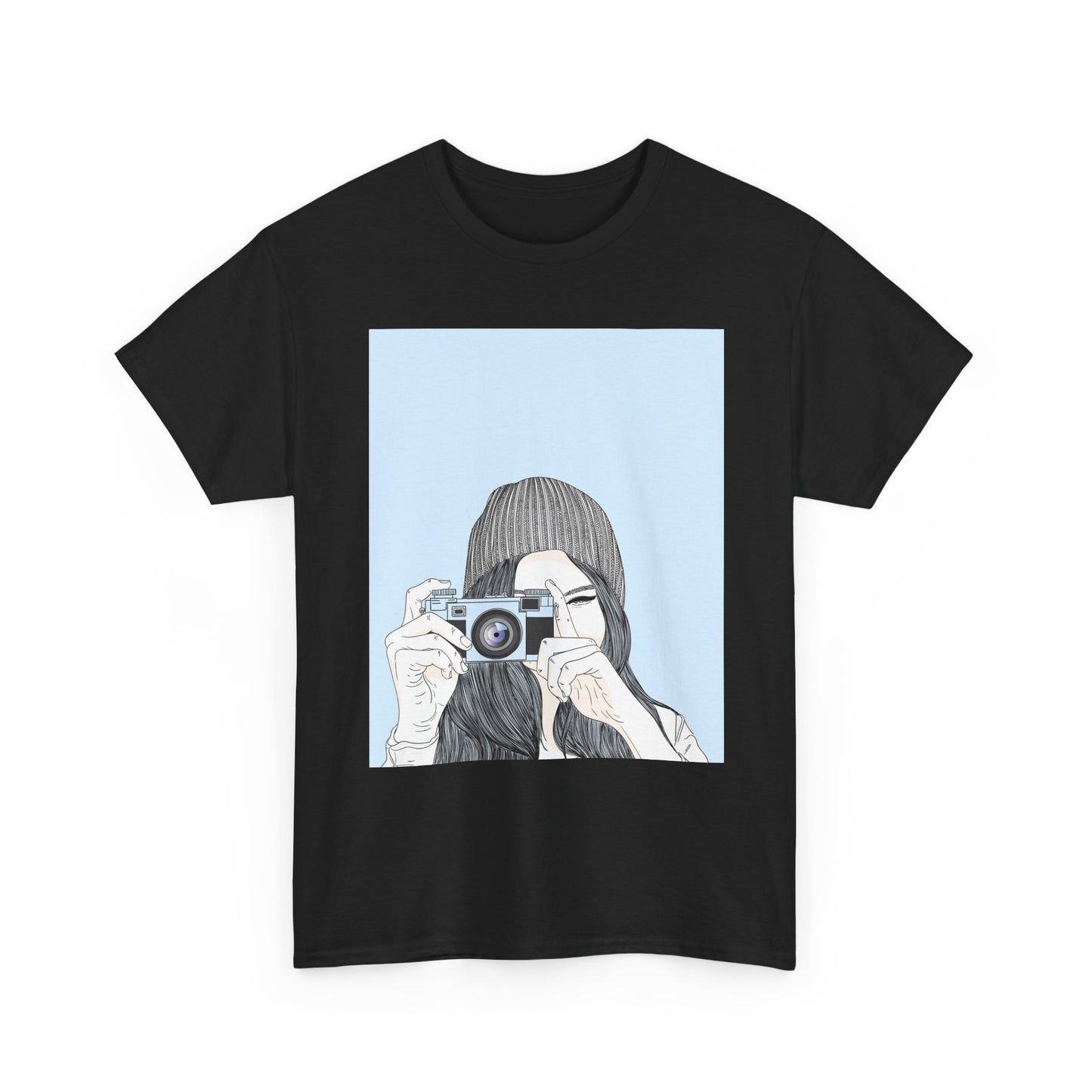 Fotografie Meisje Grafisch T-Shirt — Retro Camera Illustratie