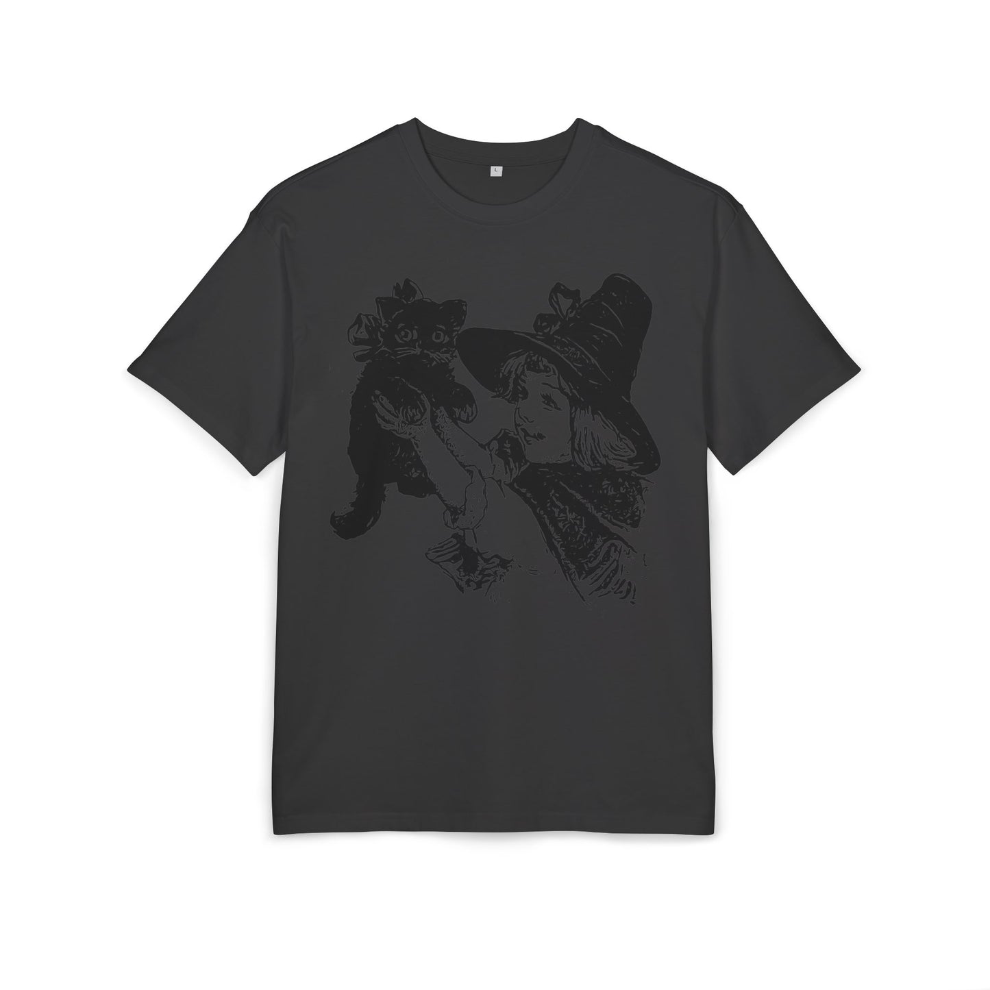 Witch Girl & Cat Illustration Tee