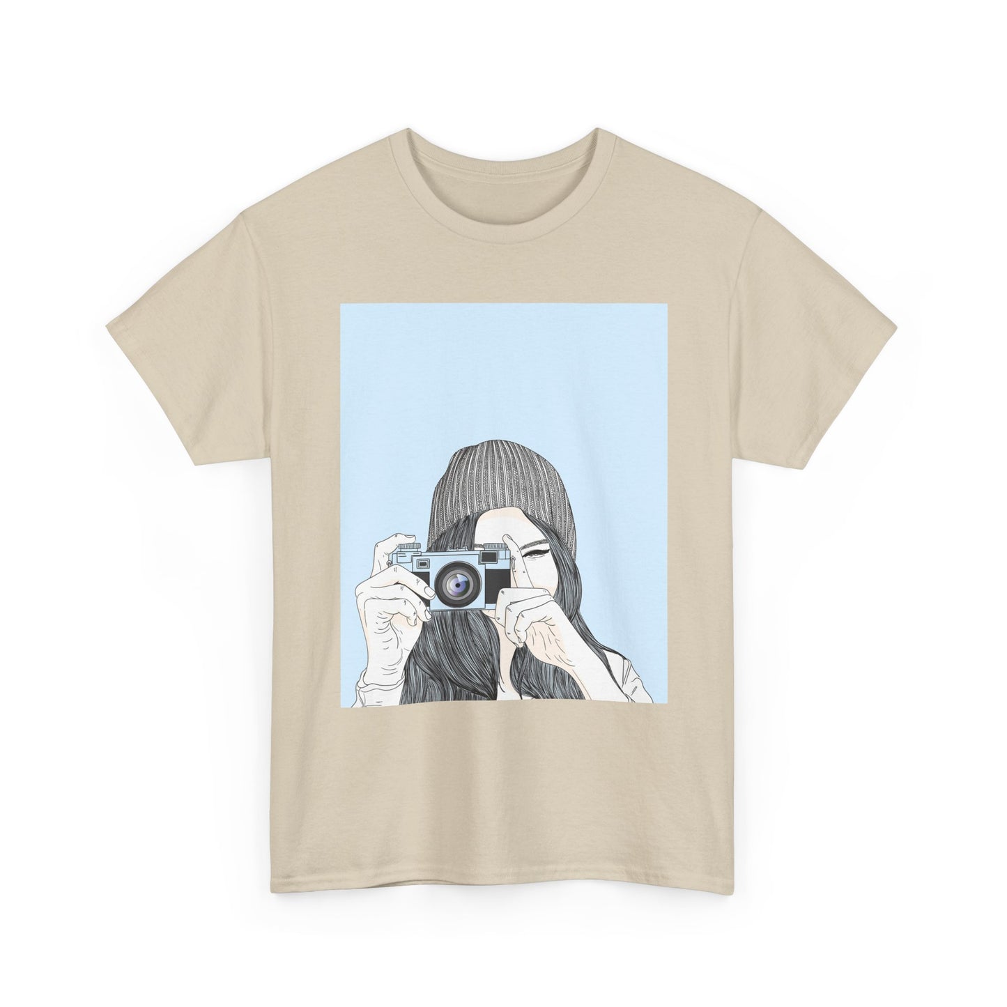 Fotografie Meisje Grafisch T-Shirt — Retro Camera Illustratie