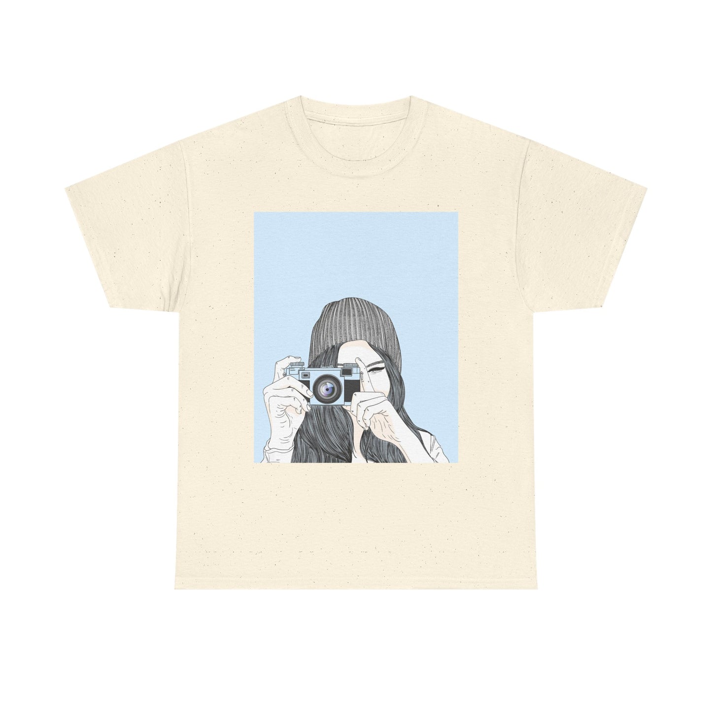 Fotografie Meisje Grafisch T-Shirt — Retro Camera Illustratie