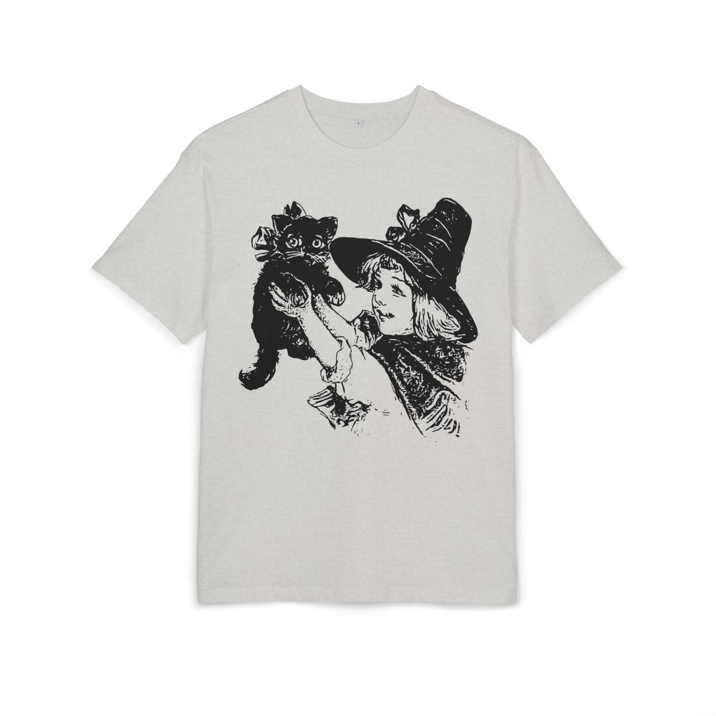 Witch Girl & Cat Illustration Tee
