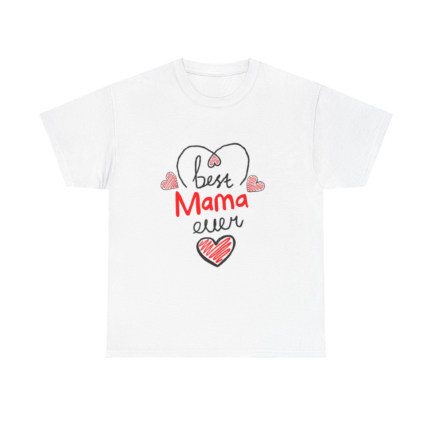Beste mama ooit T-shirt – schattig hart-moederdag-T-shirt voor moeders
