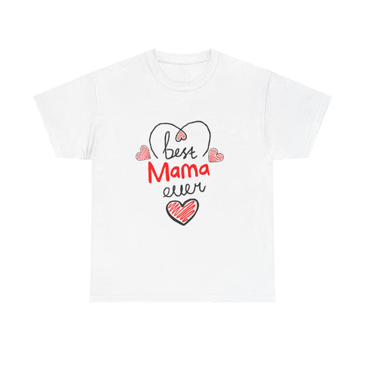 Beste mama ooit T-shirt – schattig hart-moederdag-T-shirt voor moeders