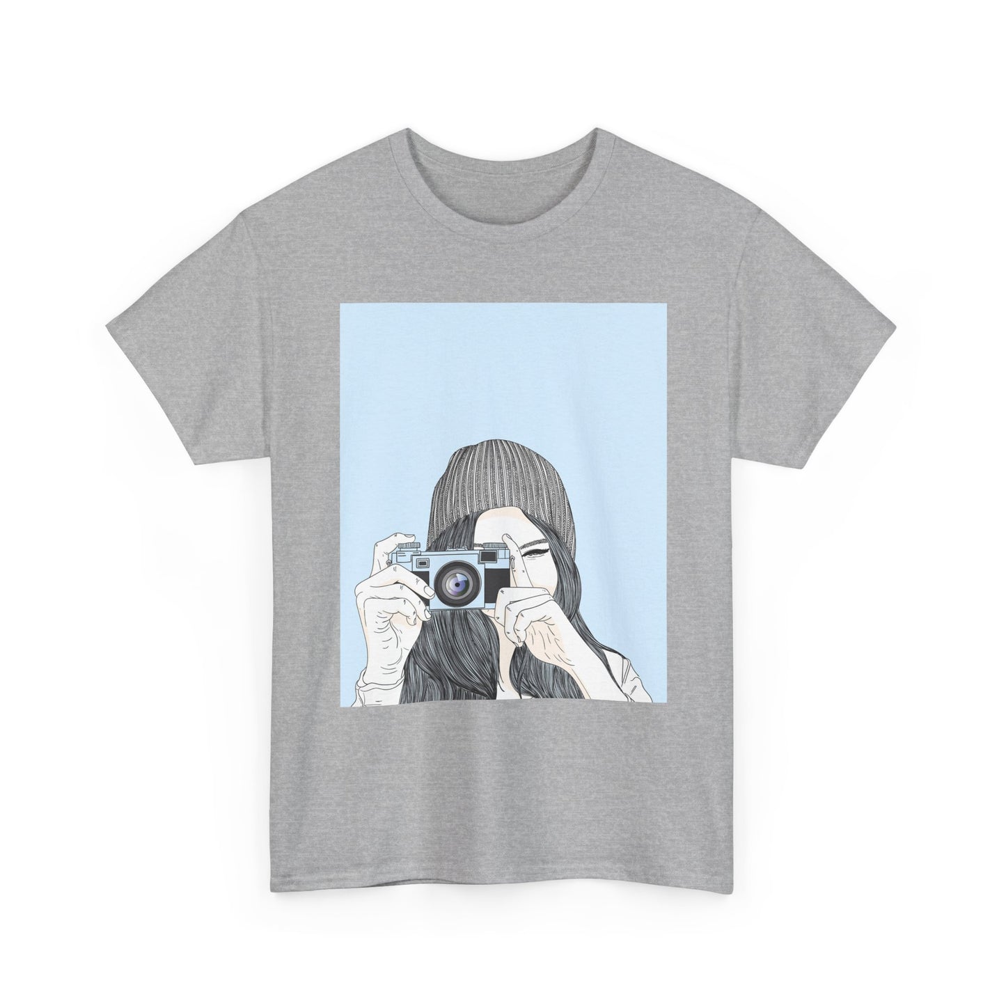 Fotografie Meisje Grafisch T-Shirt — Retro Camera Illustratie