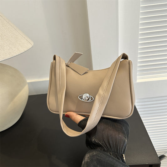 Eenvoudige temperament pure kleur zachte schoudertas