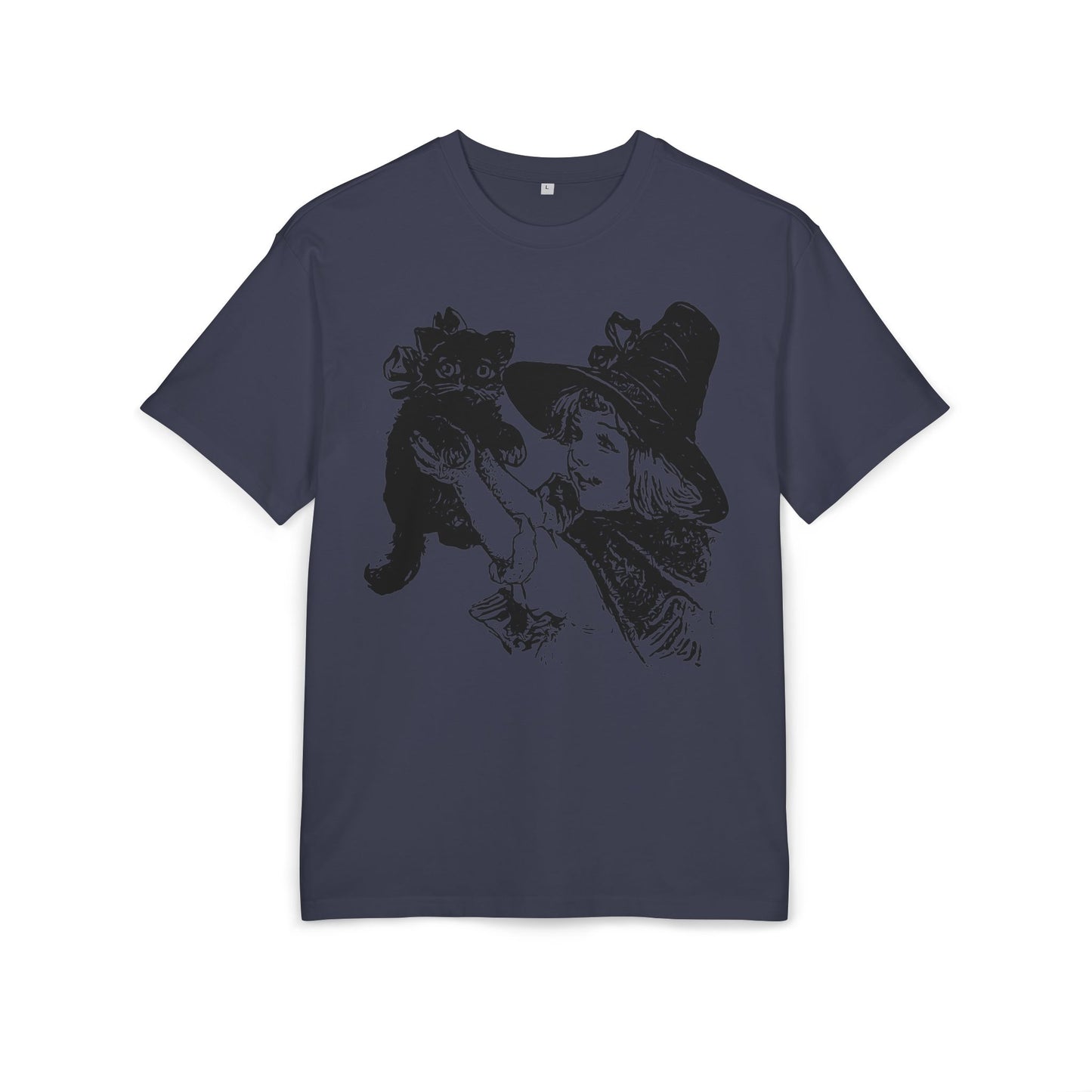 Witch Girl & Cat Illustration Tee