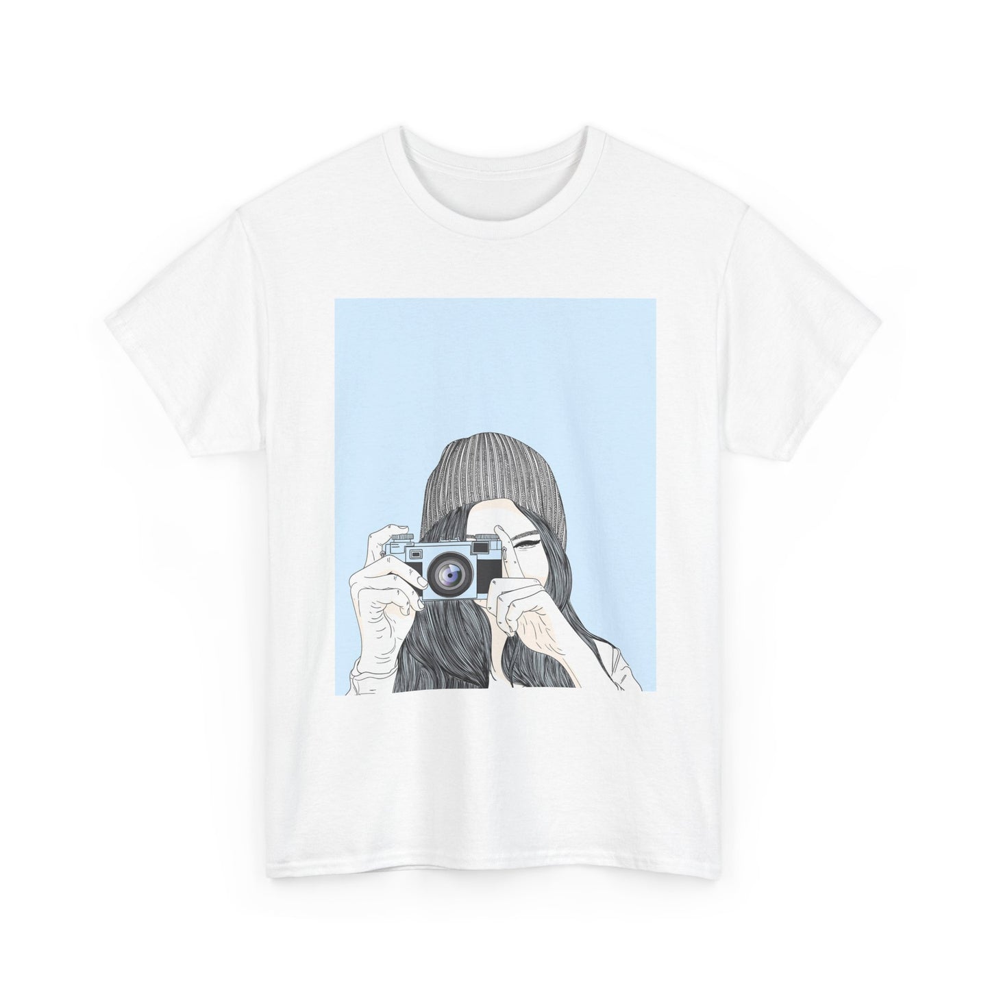 Fotografie Meisje Grafisch T-Shirt — Retro Camera Illustratie