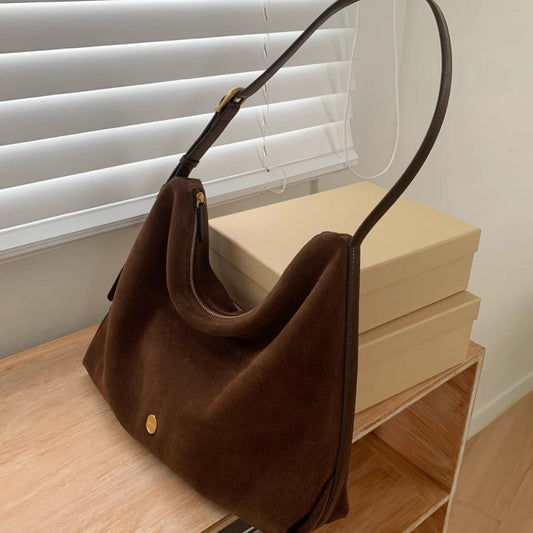 Suede Tote Bag For Women Large-capacity Underarm Or Shoulder Bag