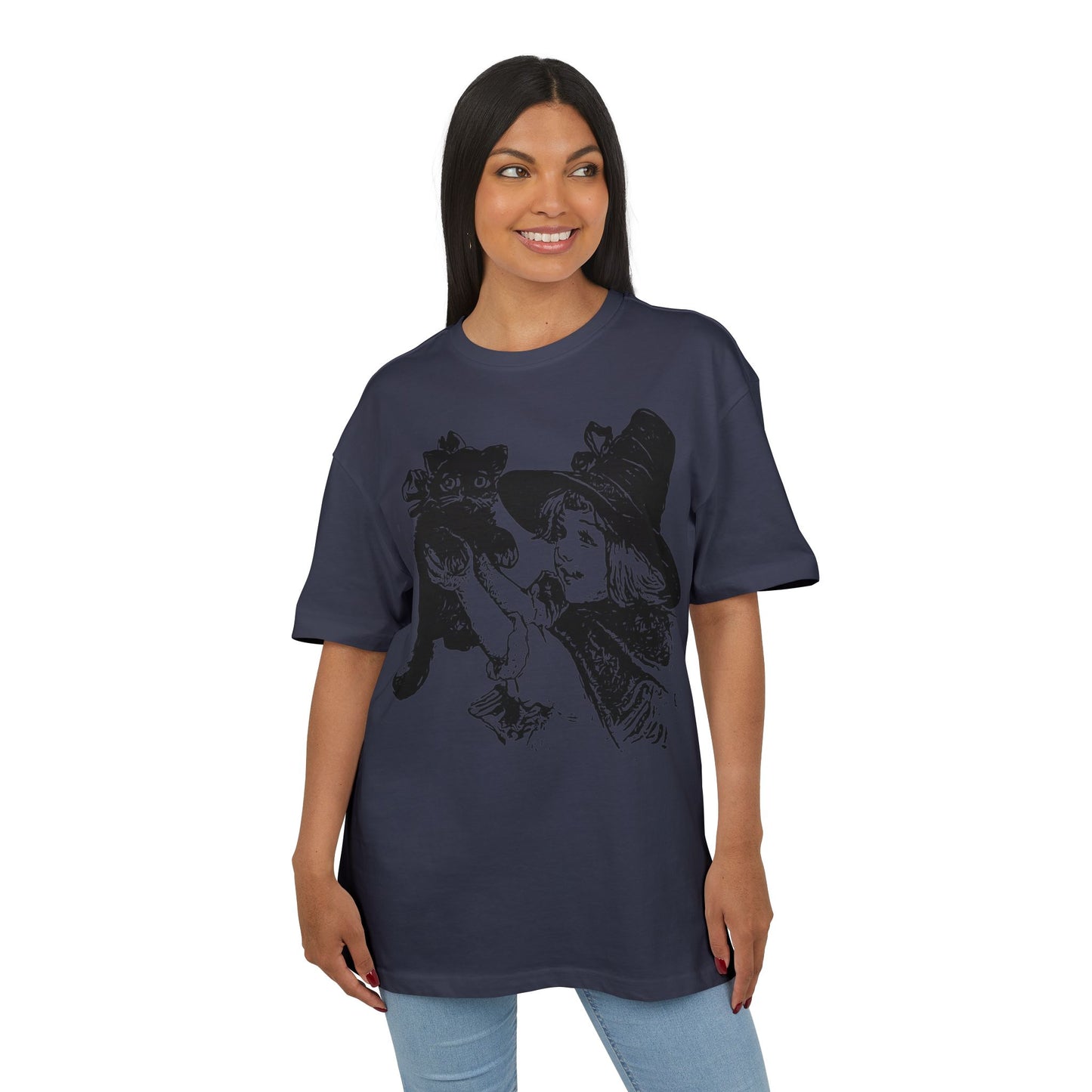 Witch Girl & Cat Illustration Tee