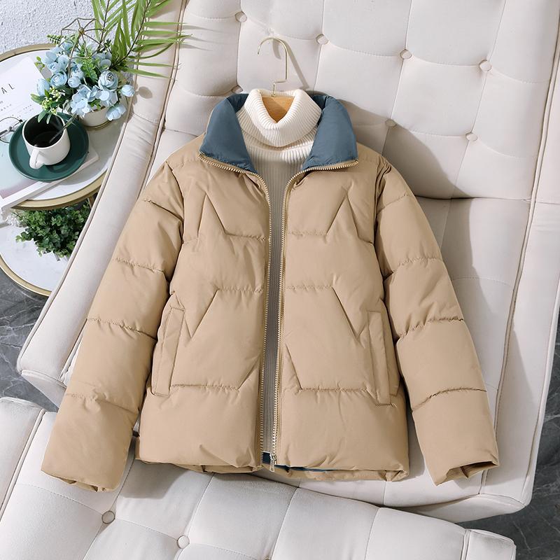 Womens Versatile Cropped Cotton-padded Jacket