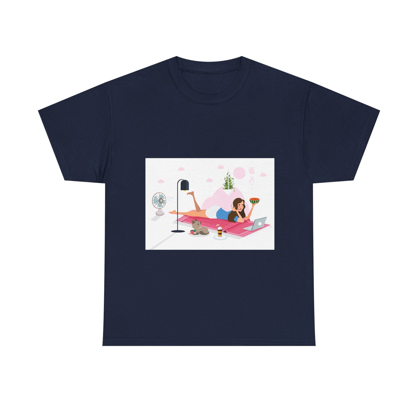 T‑Shirt — Cozy Reading Girl Illustration Tee