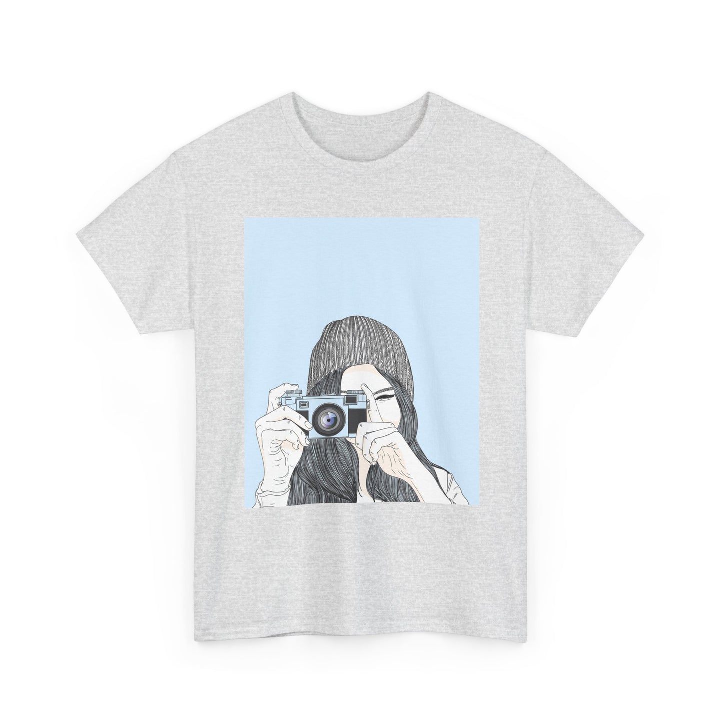 Fotografie Meisje Grafisch T-Shirt — Retro Camera Illustratie