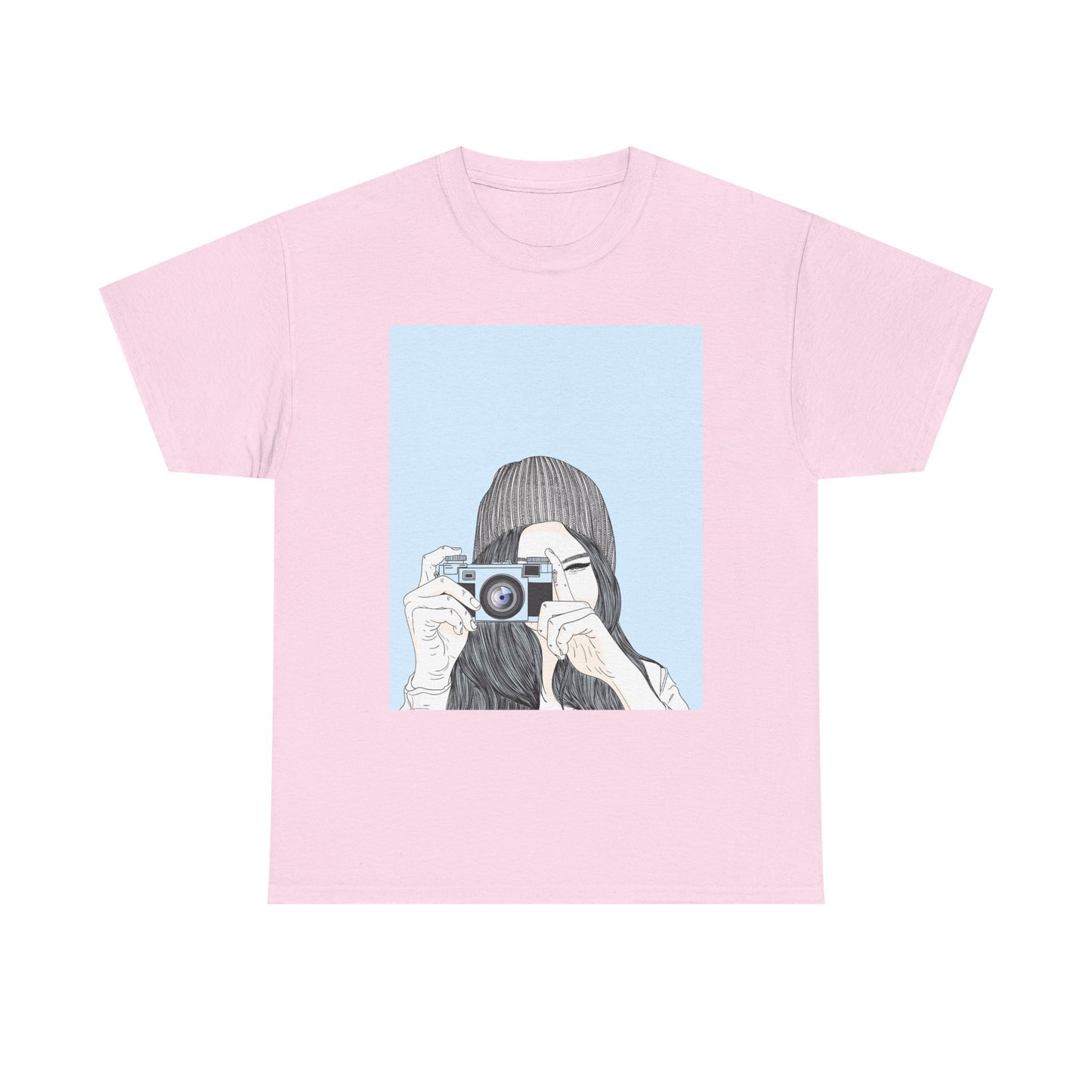 Fotografie Meisje Grafisch T-Shirt — Retro Camera Illustratie