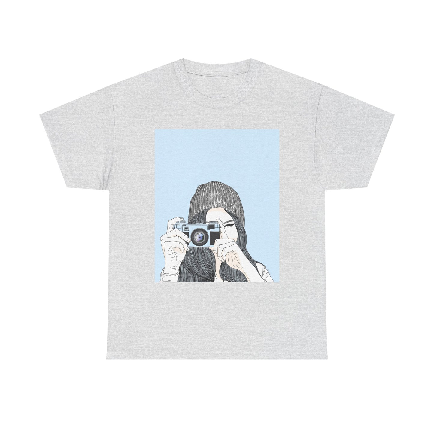 Fotografie Meisje Grafisch T-Shirt — Retro Camera Illustratie