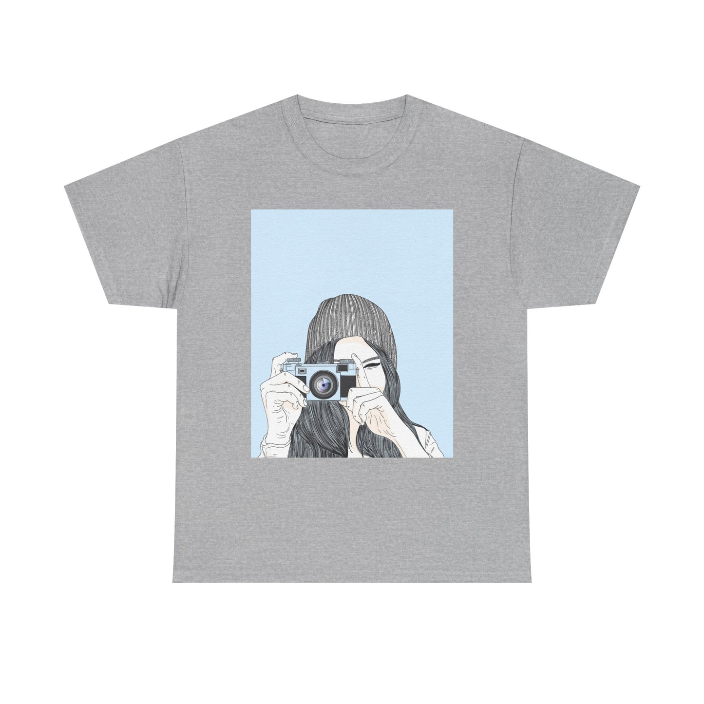 Fotografie Meisje Grafisch T-Shirt — Retro Camera Illustratie