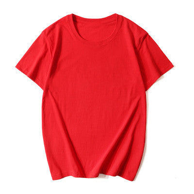 180g 24 Count Cotton Solid Color Crew Neck Men's Short Sleeve T-Shirt Wholesale Blank Shirt Advertising DIY Printing Logo