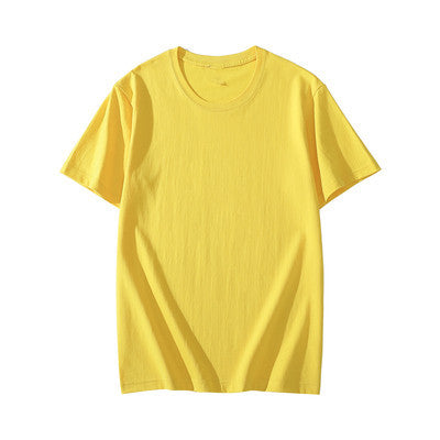 180g 24 Count Cotton Solid Color Crew Neck Men's Short Sleeve T-Shirt Wholesale Blank Shirt Advertising DIY Printing Logo