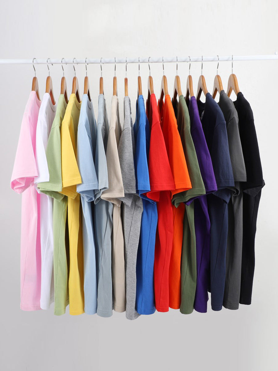 Cotton T-shirts, custom overalls, round neck advertising shirts, heavyweight, short-sleeved printed logos, class uniforms, cultural shirts, printed word wholesale