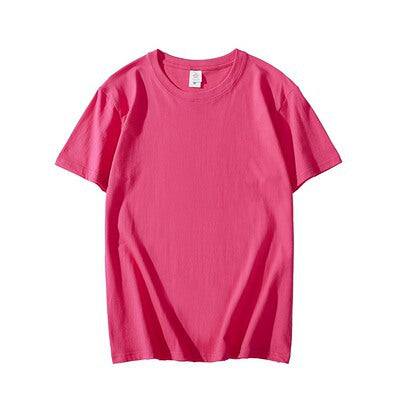 180g 24 Count Cotton Solid Color Crew Neck Men's Short Sleeve T-Shirt Wholesale Blank Shirt Advertising DIY Printing Logo