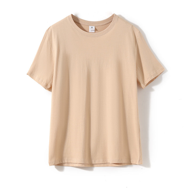 180g 24 Count Cotton Solid Color Crew Neck Men's Short Sleeve T-Shirt Wholesale Blank Shirt Advertising DIY Printing Logo