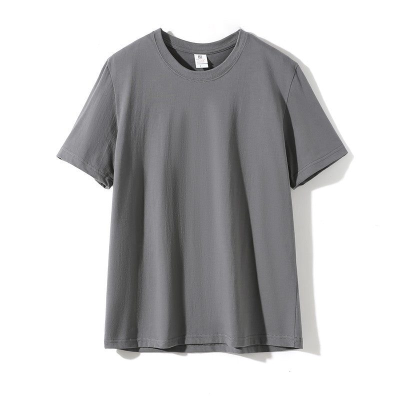 180g 24 Count Cotton Solid Color Crew Neck Men's Short Sleeve T-Shirt Wholesale Blank Shirt Advertising DIY Printing Logo