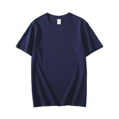 180g 24 Count Cotton Solid Color Crew Neck Men's Short Sleeve T-Shirt Wholesale Blank Shirt Advertising DIY Printing Logo