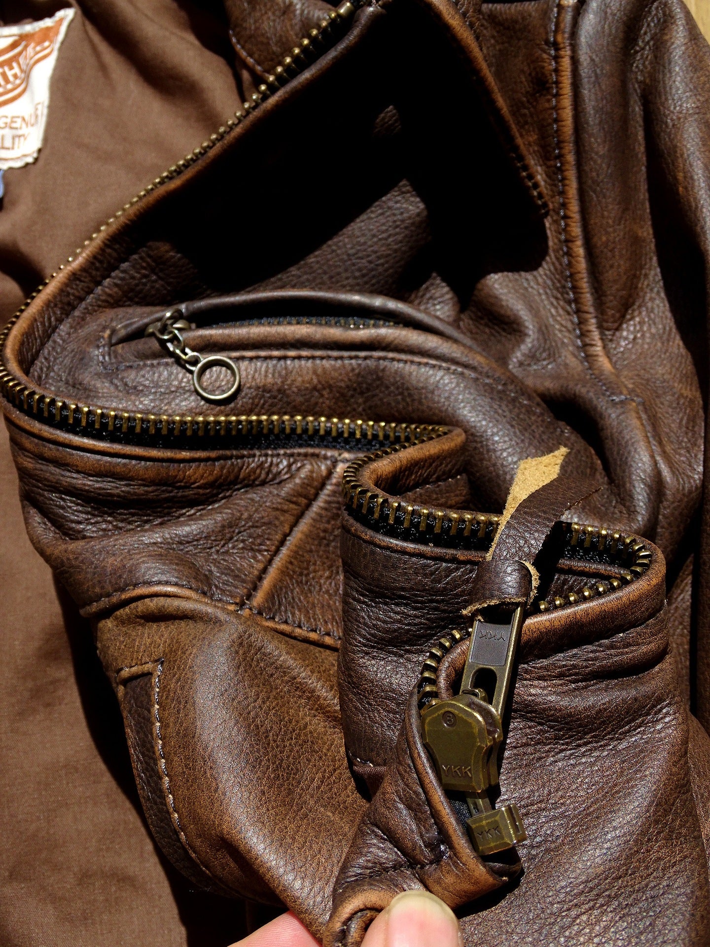 Washed Old Soft Glutinous Pendant Fit Leather Coat