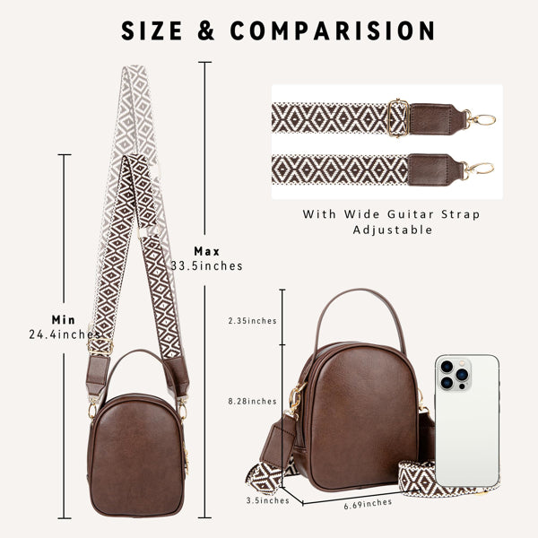 Small Crossbody Bag For Women With Handle And Adjustable Strap, Cell Phone Purse Cross Body With 2 Zipper Pockets-Coffee