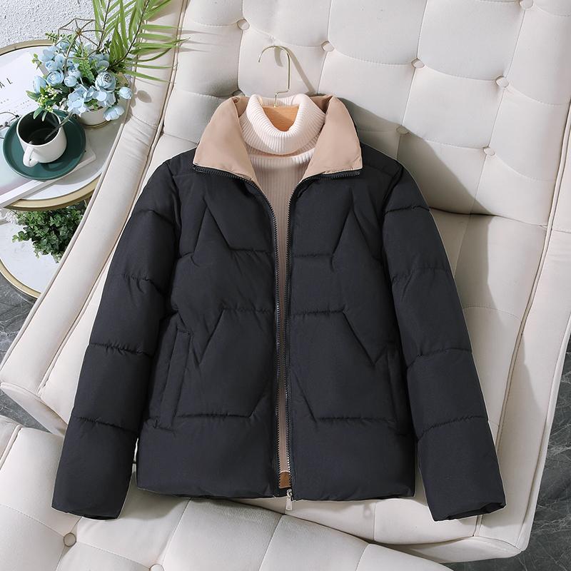 Womens Versatile Cropped Cotton-padded Jacket